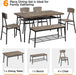 Drift Brown Wooden & Metal 6-Piece Dining Set