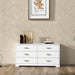 White Wooden 6-Drawer Bedroom Dresser