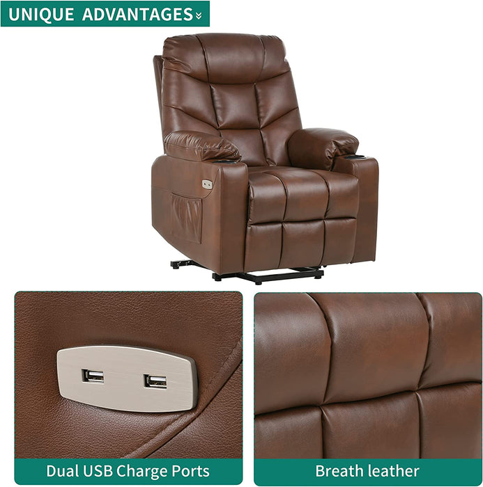 Electric Power Lift Recliner Chair with Massage and Heat