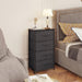 Dark Grey 4-Drawer Chest of Drawers with Wood Top