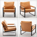 Stylish Camel Accent Chair with Metal Frame