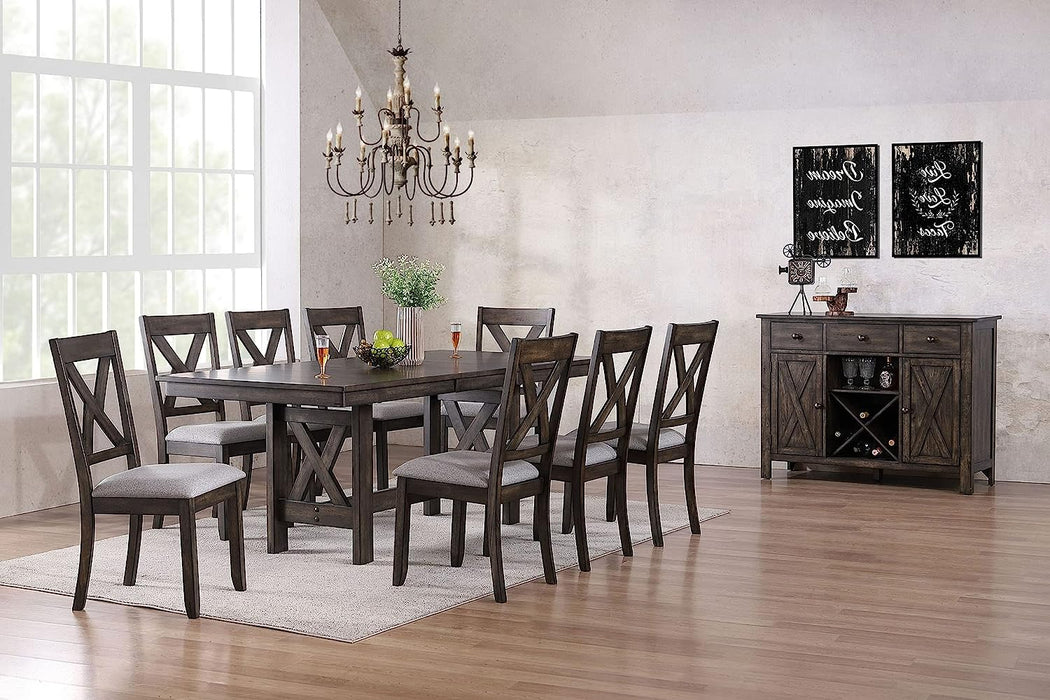 Itta 10 Piece Brown Wood Extendable Dining Set with Server