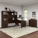 Somerset L Shaped Desk with Hutch, File Cabinet, Sit to Stand