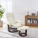 PU Leather Recliner with Ottoman, Beige