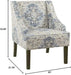 Antiqued Blue Velvet Armchairs with Swooping Design