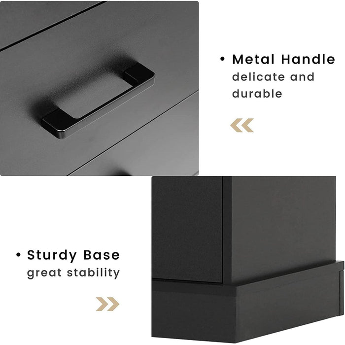 Double 6-Drawer Wood Storage Tower Organizer