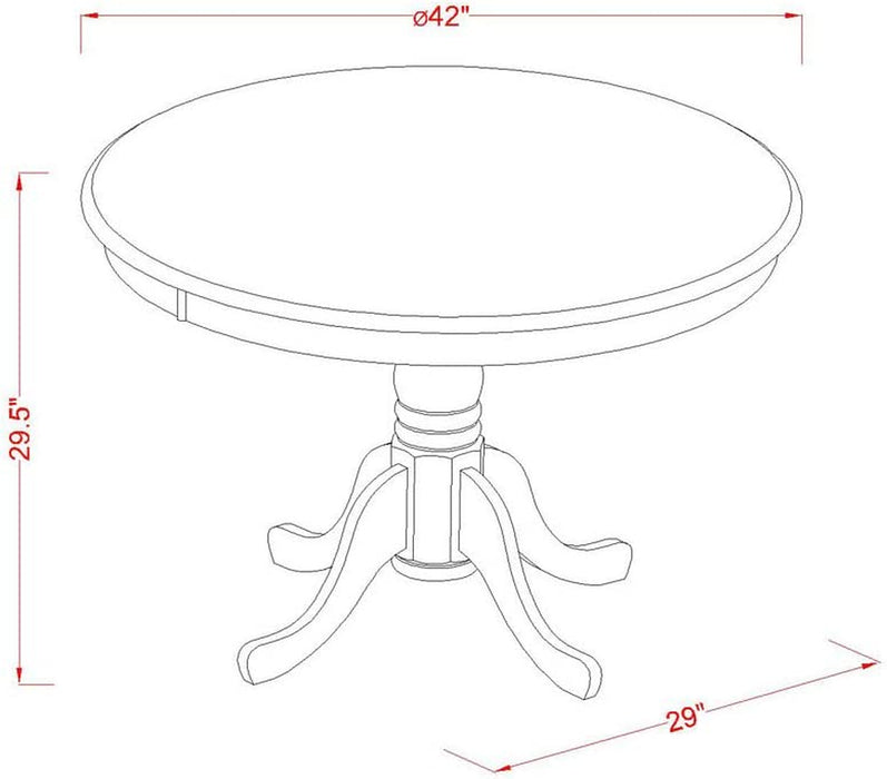 Mahogany 5-Piece Dining Table Set