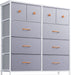 10-Drawer Tall Dresser for Closet, Light Grey - ShipItFurniture