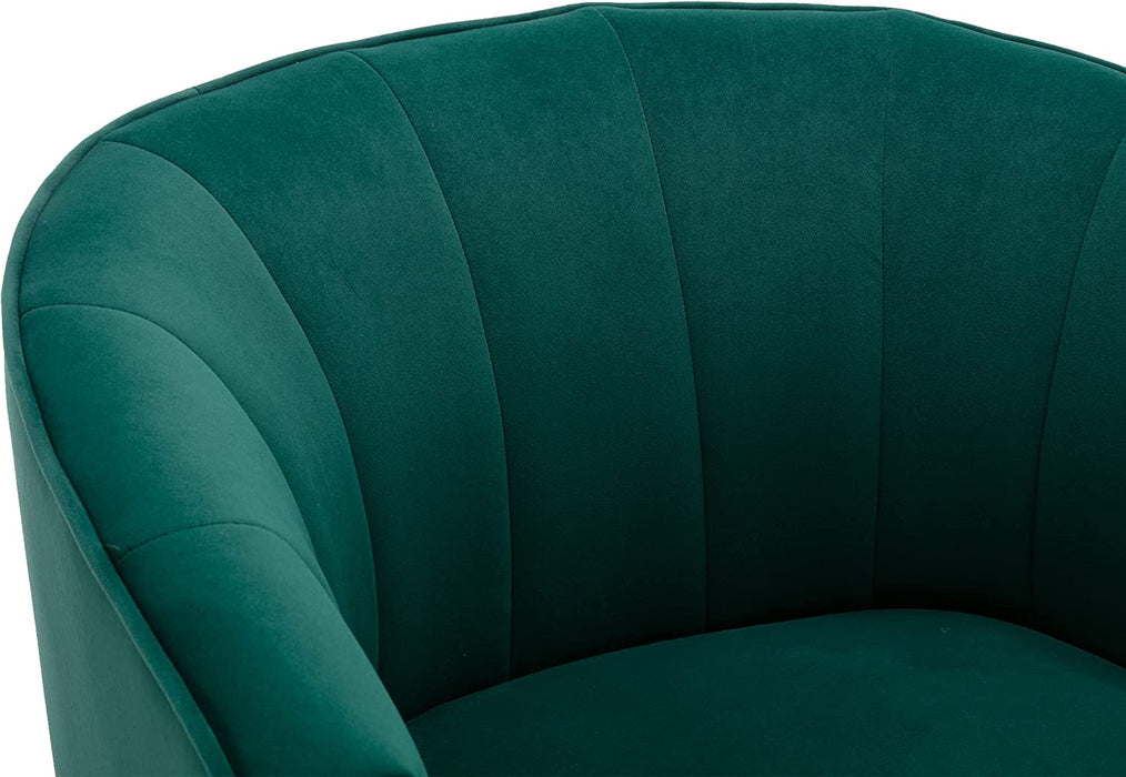 Green Velvet Accent Chair with Golden Legs