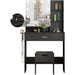 Black Makeup Vanity Table with Lighted Mirror