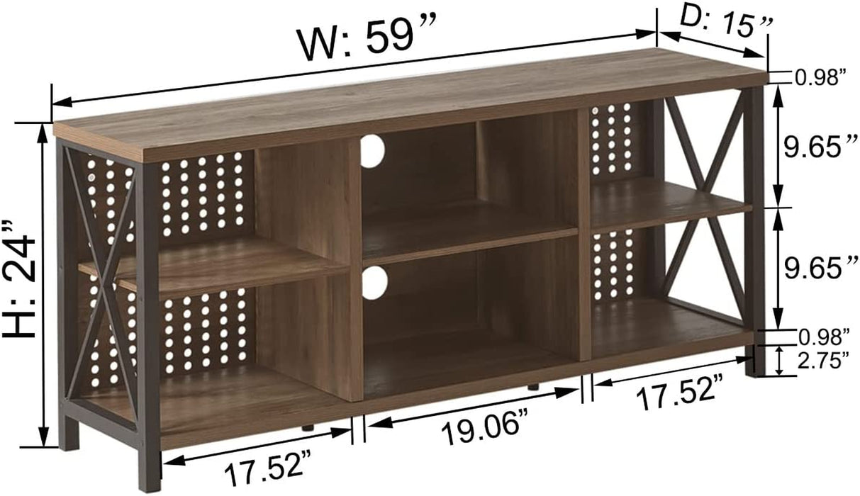 Rustic Industrial TV Stand for 70″ TV