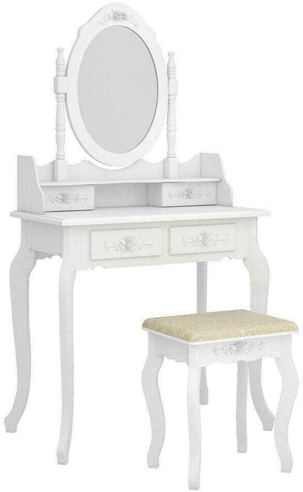 White Vanity Makeup Dressing Table Set