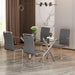 Dining Room Chairs with PU Leather Upholstered Seat and Sturdy Metal Legs