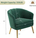 Green Velvet Accent Chair with Golden Legs