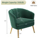 Green Velvet Accent Chair with Golden Legs
