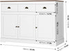 Farmhouse Buffet Cabinet, Wine Storage, Adjustable Shelves