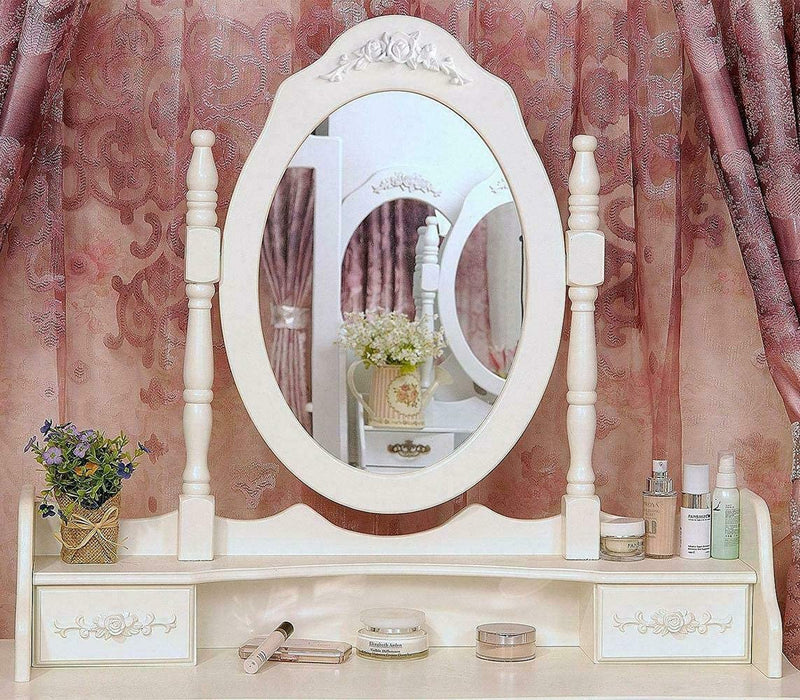 White Vanity Makeup Dressing Table Set