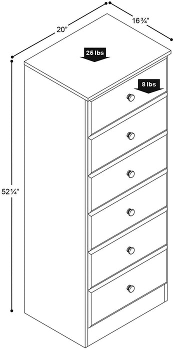 Drifted Gray Astrid 6-Drawer Tall Chest