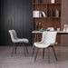 Grey PU Upholstered Dining Chairs Set of 2