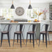 High Back Swivel Metal Barstools, Set of 4, Matte Black, 26 Inch