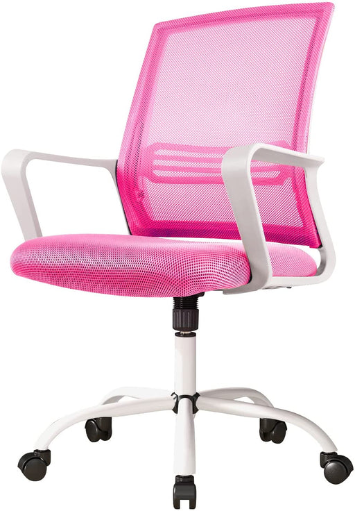 Pink Mesh Swivel Office Chair