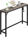 Industrial Grey Console Table with Charging Station