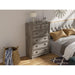 Gray Wash Tall Dresser with 6 Drawers for Bedroom Storage