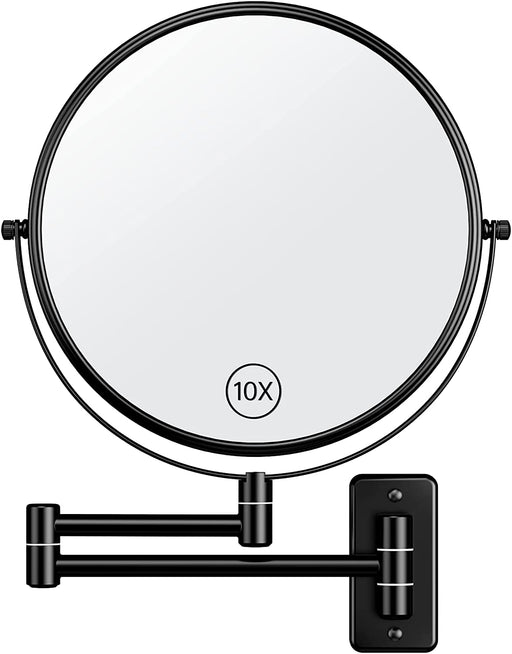 Wall Mounted Makeup Mirror, 9 Inch, 1X/10X Double-Sided