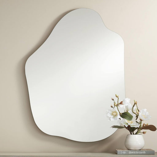 Casper Decorative Wall Mirror Modern Abstract Silver Frameless 29 1/2" Wide for Bedroom Living Room Home House Office Entryway