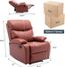 Manual Recliner W/Microfiber Tech Leather, Overstuffed, Brown