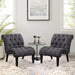 Set of 2 Button Tufted Slipper Chairs