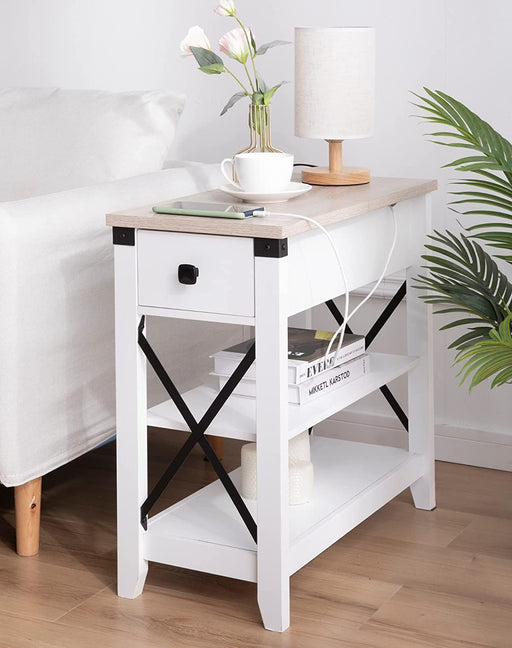 Nightstand with USB Ports and Power Outlets