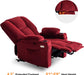 Fabric Electric Power Recliner Chair with Heat and Massage, Burgundy