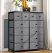 12-Drawer Tall Dresser with Fabric Storage - ShipItFurniture