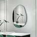 Asymmetrical Wood Framed Wall Mirror for Decoration