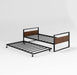 Twin over Full Metal Bunk Beds with Trundle Bed, Black