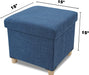 Navy Ottoman Cube with Tray and Legs