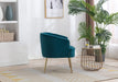 Teal Velvet Accent Chair with Golden Legs