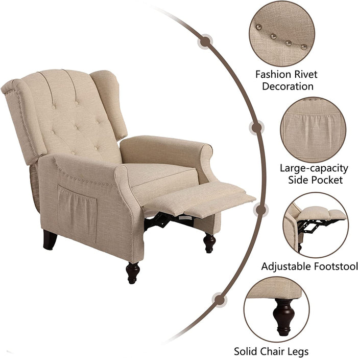 Wingback Recliner Chair with Massage and Heat