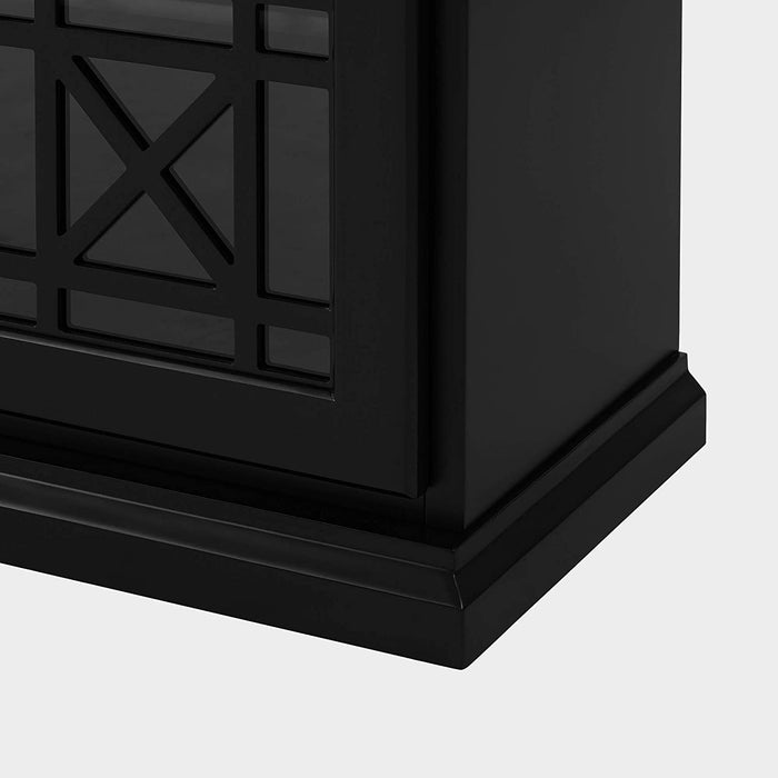 Modern Wood Glass-Buffet-Sideboard, 60", Black