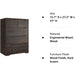 Modern Dark Brown 5-Drawer Clothing Organizer
