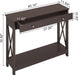 Espresso Console Table with Drawer and Shelves