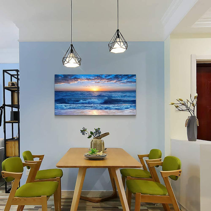 Blue Ocean Landscape Canvas Art for Home Decor