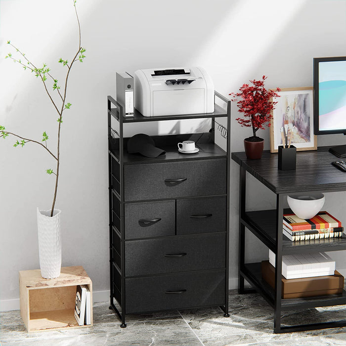 Dark Grey Dresser with 5 Drawers