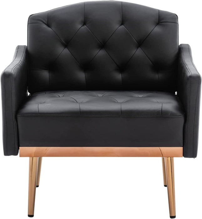 Modern Tufted Accent Chair with Gold Legs