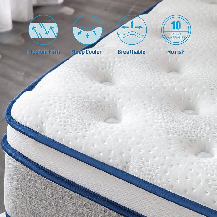 14″ Queen Hybrid Memory Foam Mattress