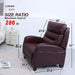 Burgundy Wall Saver Wing Back Leather Recliner Chair