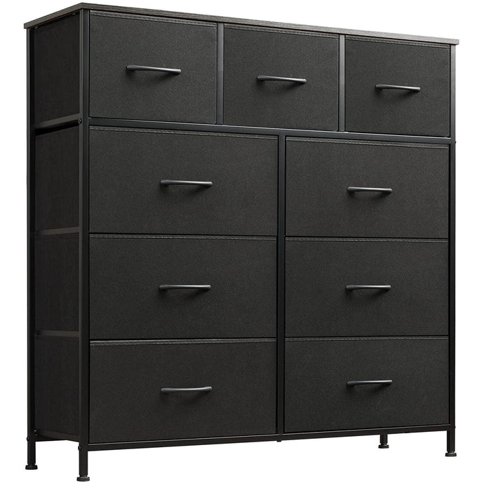 Charcoal Black 9-Drawer Fabric Dresser
