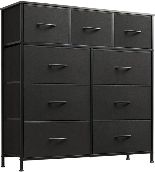 Fabric Storage Tower with 9 Drawers, Charcoal Black