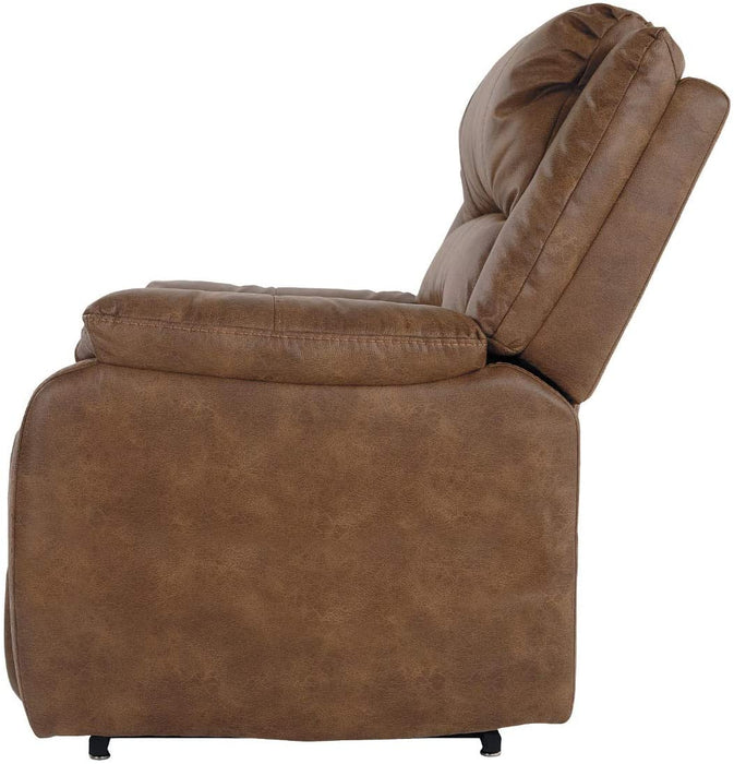 Yandel Brown Faux Leather Electric Power Lift Recliner